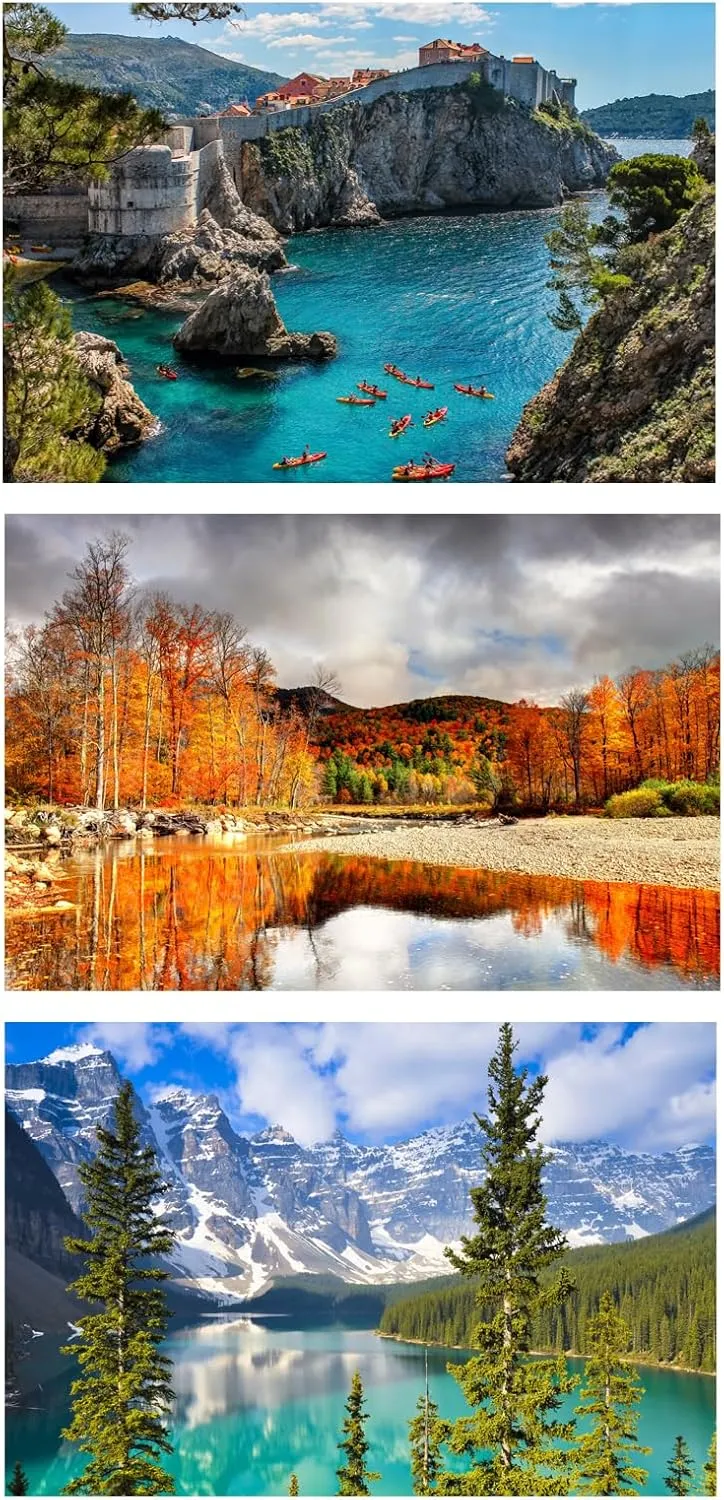 Small Jigsaw Puzzles for Adults Moraine Lake Mini Puzzles 150 Pieces Small Puzzles Micro Tiny Piece Challenging Difficult Travel Puzzle Games Toys Gifts 6 x 4 inch 3 Packs