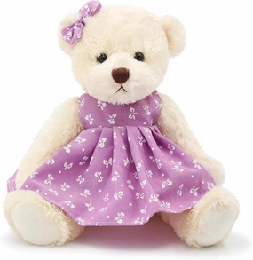 Small Baby Teddy Bear with Cloth Cute Stuffed Animal Soft Plush Toy 10" (Polka dot Purple Dress)