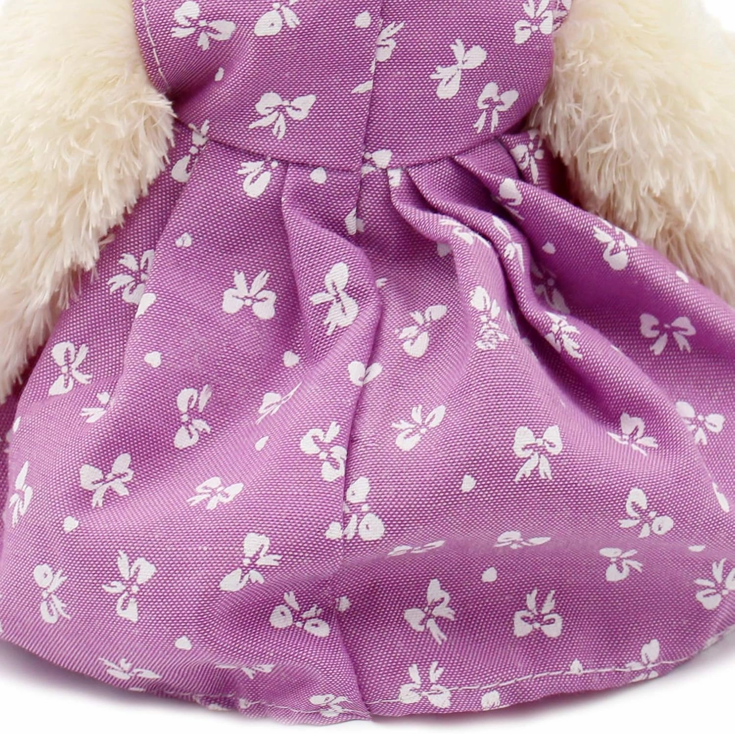 Small Baby Teddy Bear with Cloth Cute Stuffed Animal Soft Plush Toy 10" (Polka dot Purple Dress)