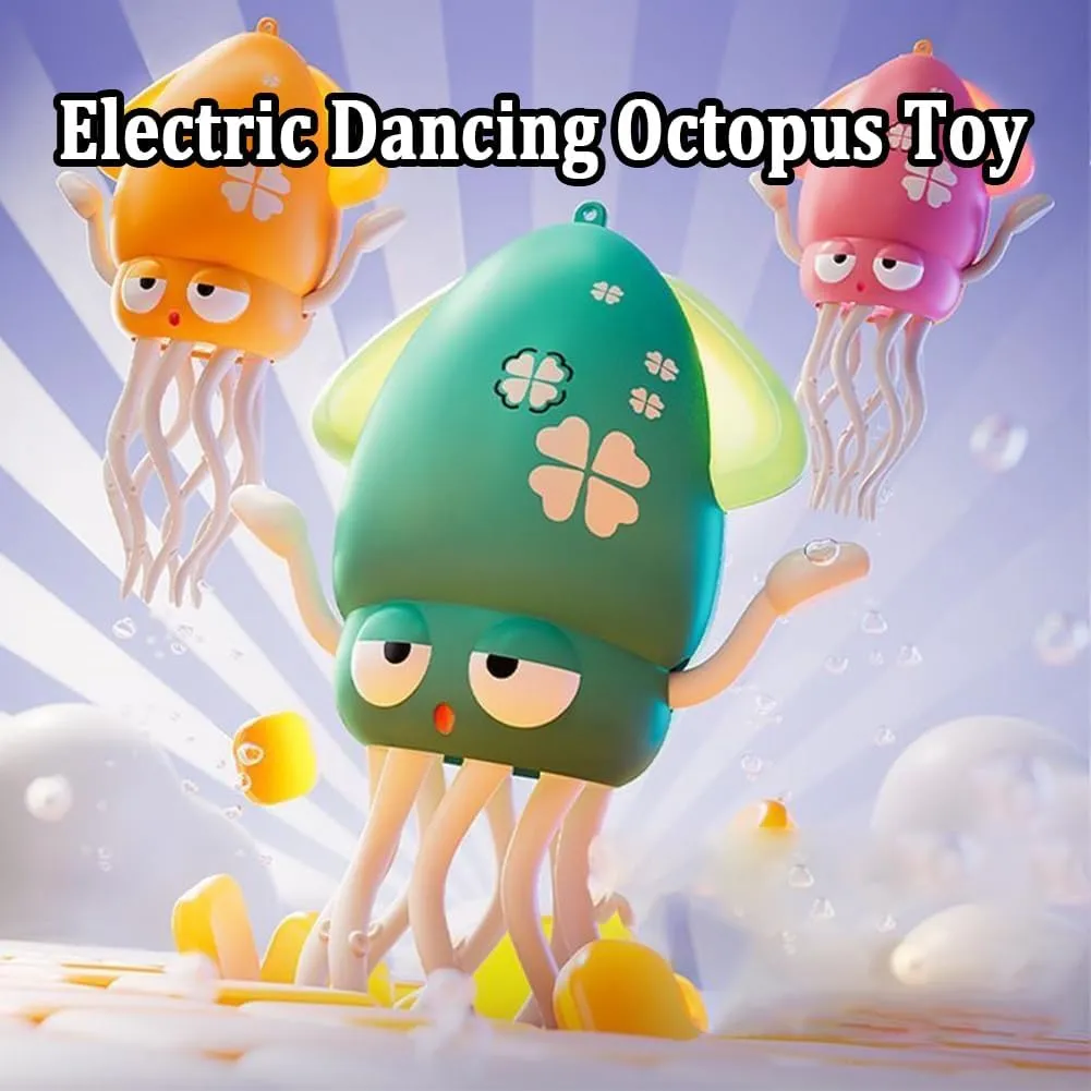 Smart Tentacle Explorer, Wiggly Wonder Octopus, Electric Auto-Avoid Octopus Toys with LED Lights & Music, Smart Obstacle Avoidance, One-Button Start, Brings Endless Giggles (Yellow)