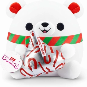 Snackles Christmas Polar Bear & Kisses 14 Inch Plush by ZURU, Ultra Soft Plush, Collectible Plush with Real Licensed Brands, Stuffed Animal, Giftable, Holiday