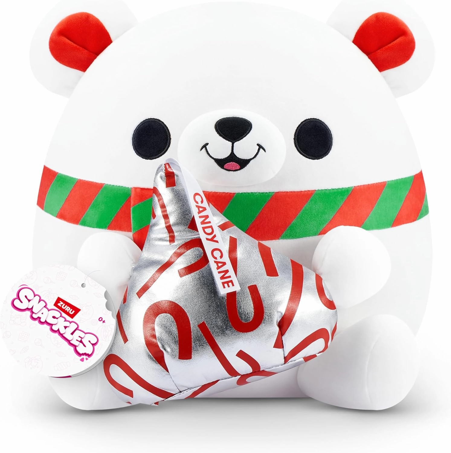 Snackles Christmas Polar Bear & Kisses 14 Inch Plush by ZURU, Ultra Soft Plush, Collectible Plush with Real Licensed Brands, Stuffed Animal, Giftable, Holiday