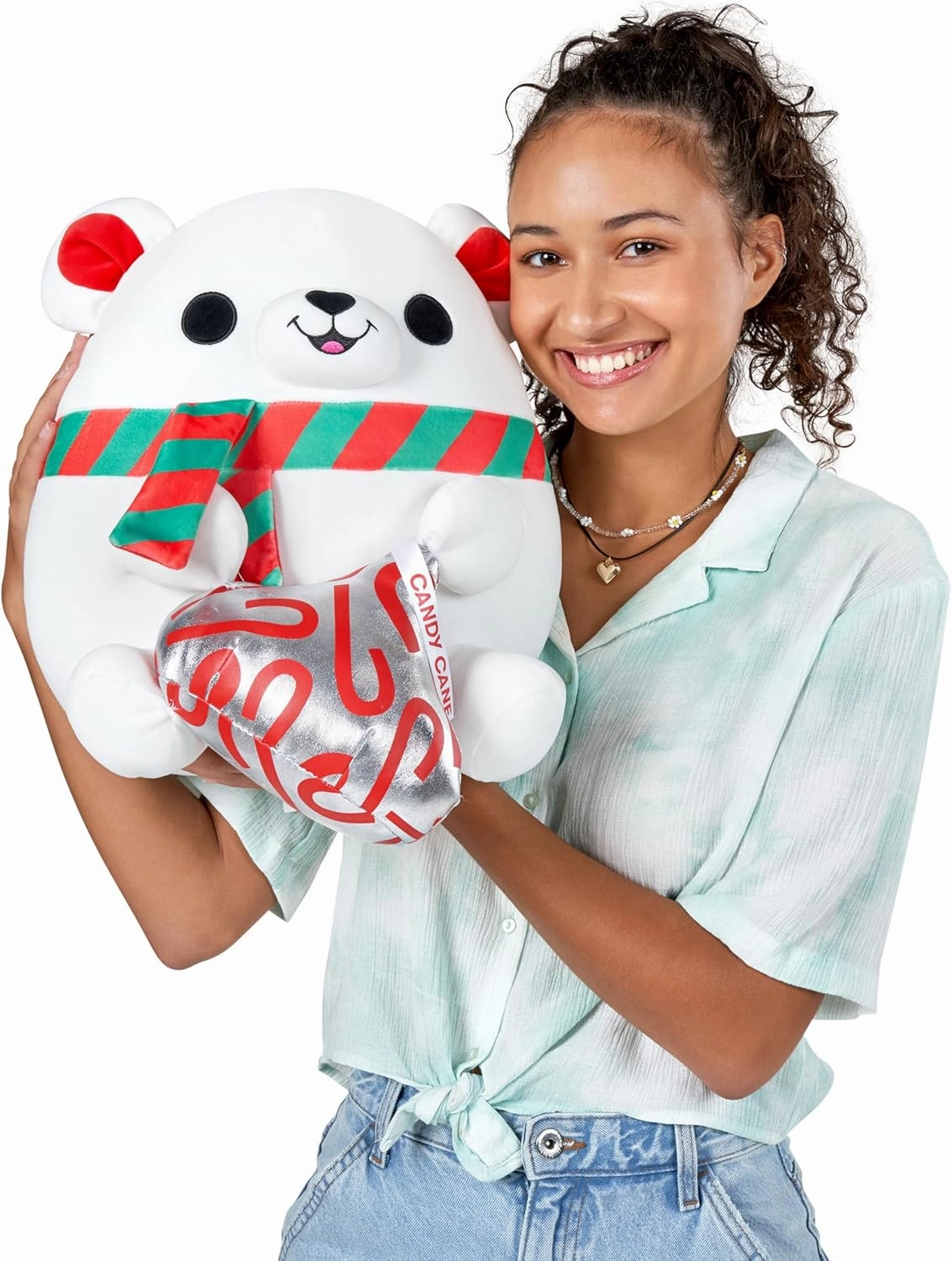 Snackles Christmas Polar Bear & Kisses 14 Inch Plush by ZURU, Ultra Soft Plush, Collectible Plush with Real Licensed Brands, Stuffed Animal, Giftable, Holiday