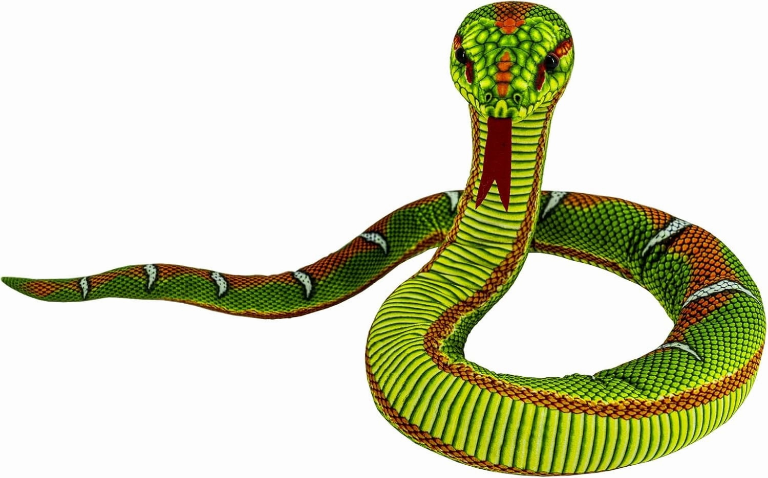 Snake Plush Toy, 59'' Large Washable, Giant Plush Cuddle Toy, Soft and Cute Kids Gift for Boys and Girls, Party Gift Prank, Python Green Flower Tree