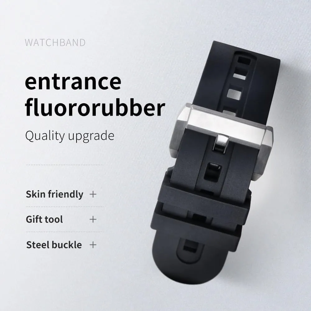 Soft Fluorous FKM Rubber WatchBand For Blancpain Strap Fifty Fathoms 5000 5015 Watch Bracelets