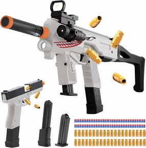 Soft Bullet Two Modes Toy with Shell Ejecting Design & Sight & Infrared Scope, Cheap with 2 Clips & 80 Foam Bullets, Gifts for Boys Girls Adults Age 8 