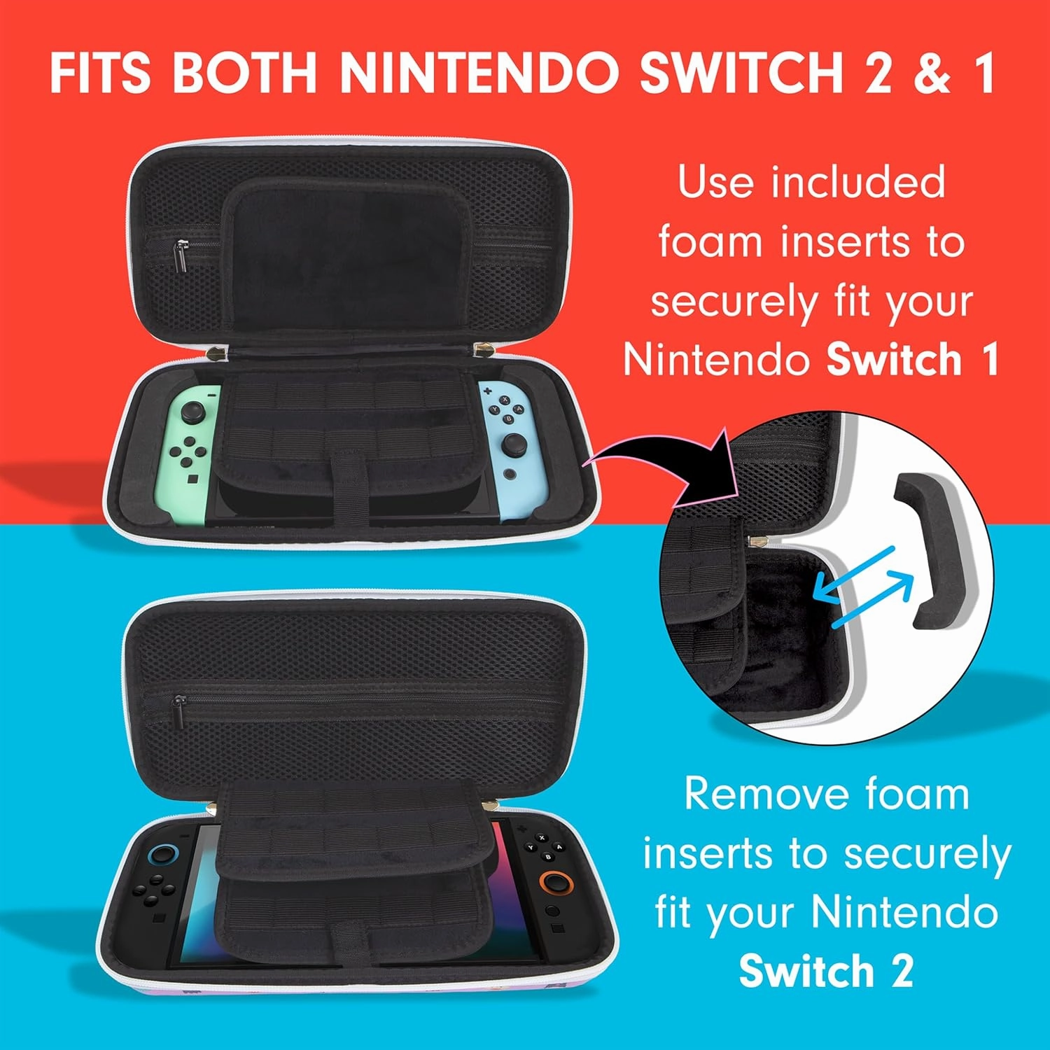 Sonix x Sanrio Carrying Case for Nintendo Switch 2, Switch 1, Lite, OLED, Protective Travel Case with Game Cartridge Storage | Hello Kitty & Friends Grid
