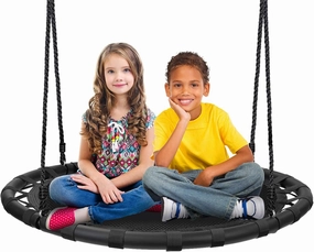 Sorbus Saucer Tree Swing -Kids Outdoor Disc Round Swing - 40" Heavy Duty 220lbs Seat- Easy Install Flying Saucer Web CircleSwing- Perfect for Gift,Playground, Birthday, Xmas, Indoor Outdoor TireSwing