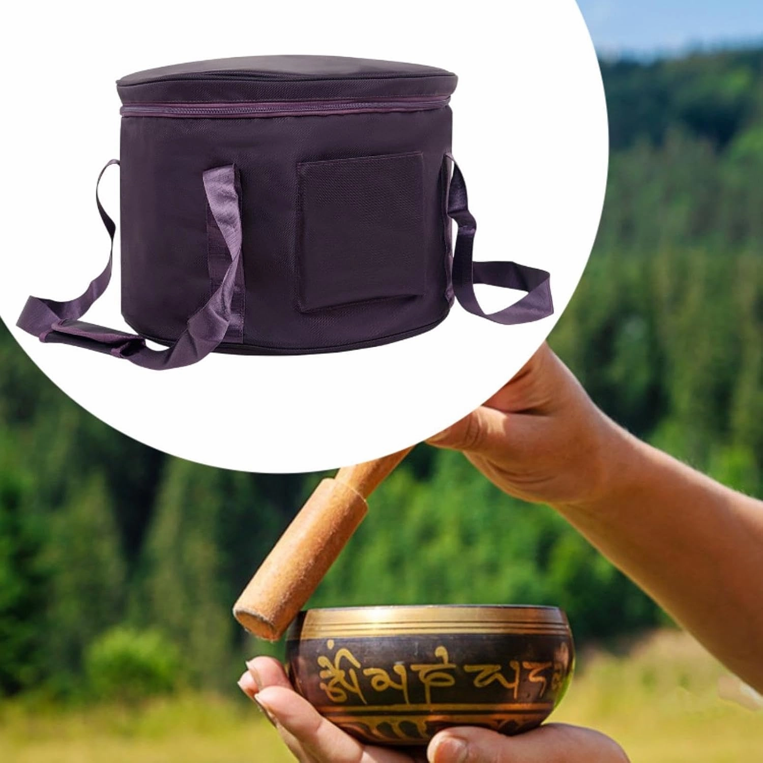 Sound Bowl Bag Handbag Carrier Organizer Portable with Strap Music Bowl Bag Travelling Bag for Concert Live Home Studio Show, 30.48cm