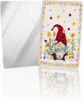 Spring Florals Rustic Daisy Small Compact Mirror for Purse, Spring Florals Rustic Daisy Travel Makeup Mirror for Women Men, Rectangular Handheld Compact Pocket Mirror 2 PCS