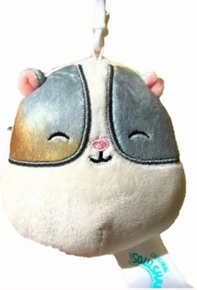 Squishmallow Official Kellytoy 3.5 Inch Clip On Bag Keychain Backpack Clips Squishy Soft Plush Toy Animal (Pax Hamster)