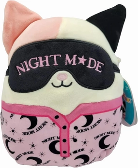 Squishmallow Official Kellytoy Collectible Pajama Squad Squishy Soft Animals (Katsla The Cat, 8 Inch)