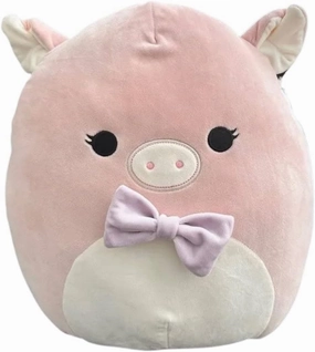 Squishmallow Official Kellytoy Collectible Plush Farm Squad Squishy Soft Animals Choose Cow Pig Horse Sheep Donkey (Hettie Pig (purple bow tie), 14 Inch)