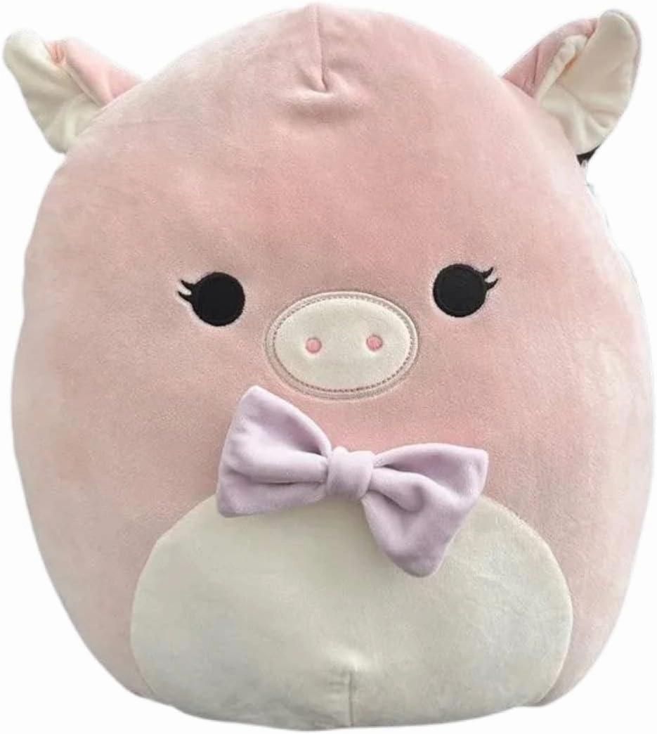 Squishmallow Official Kellytoy Collectible Plush Farm Squad Squishy Soft Animals Choose Cow Pig Horse Sheep Donkey (Hettie Pig (purple bow tie), 14 Inch)