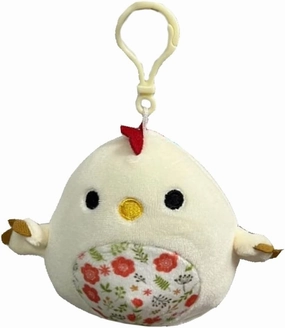 Squishmallow Official Kellytoy Collectible Plush Farm Squad Squishy Soft Animals (Cream/Floral, Charity Chicken, 3.5 Inch Clip)