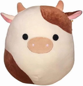 Squishmallow Official Kellytoy Collectible Plush Farm Squad Squishy Soft Animals (Ronnie Cow, 8 Inch)