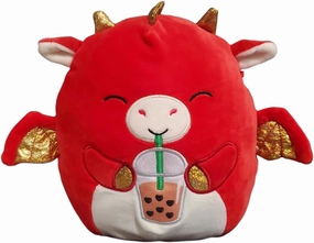 Squishmallow Official Kellytoy Fantasy Creatures Squishy Soft Animals Choose Dragons Bigfoots Unicorns (Baiden Dragon (with Boba Tea), 8 Inch)