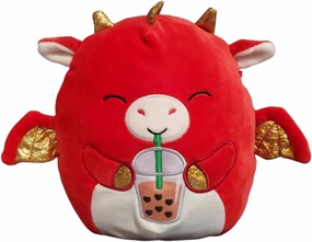 Squishmallow Official Kellytoy Fantasy Creatures Squishy Soft Animals Choose Dragons Bigfoots Unicorns (Baiden Dragon (with Boba Tea), 8 Inch)