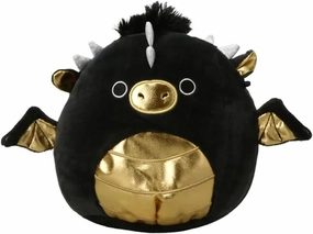 Squishmallow Official Kellytoy Magical Fantasy Squad Squishy Soft Animals Choose Dragons Bigfoots Unicorns and More (Black/Gold, Luxmen Dragon, 7.5 Inch)