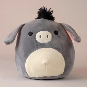 Squishmallow Official Kellytoy Plush 8 Inch Squishy Soft Plush Toy Animals (Jason The Donkey (Pink Ears, Black Mane))