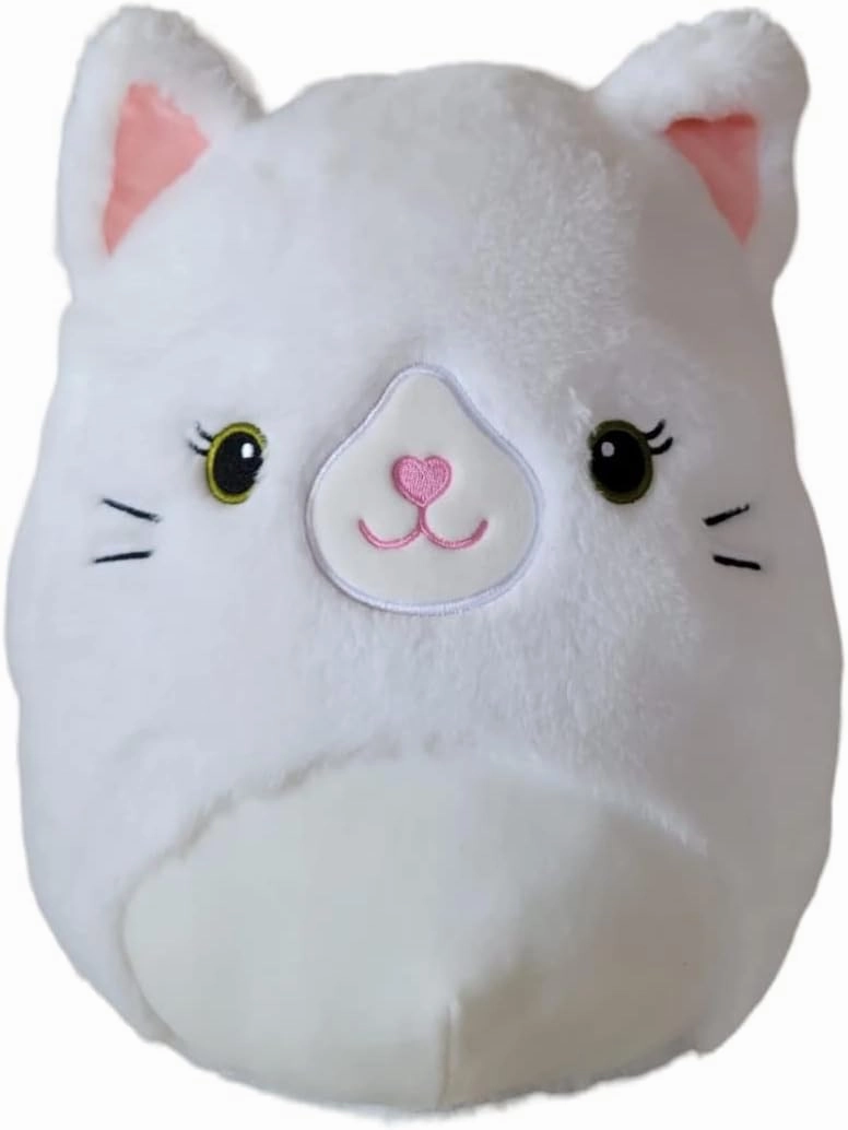 Squishmallow Official Kellytoy Plush Pets Squad Dogs Cats Bunnies Frogs Squishy Soft Plush Toy Animals (Kelsey Fuzzy White Persian Cat, 12 Inch)