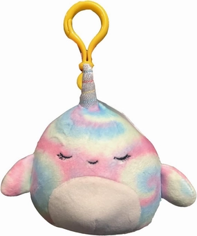 Squishmallows Official Kellytoy Plush Sea Life Squad Squishy Soft Plush Toy Animals (3.5 Inch Clip, TER Rainbow Narwhal)