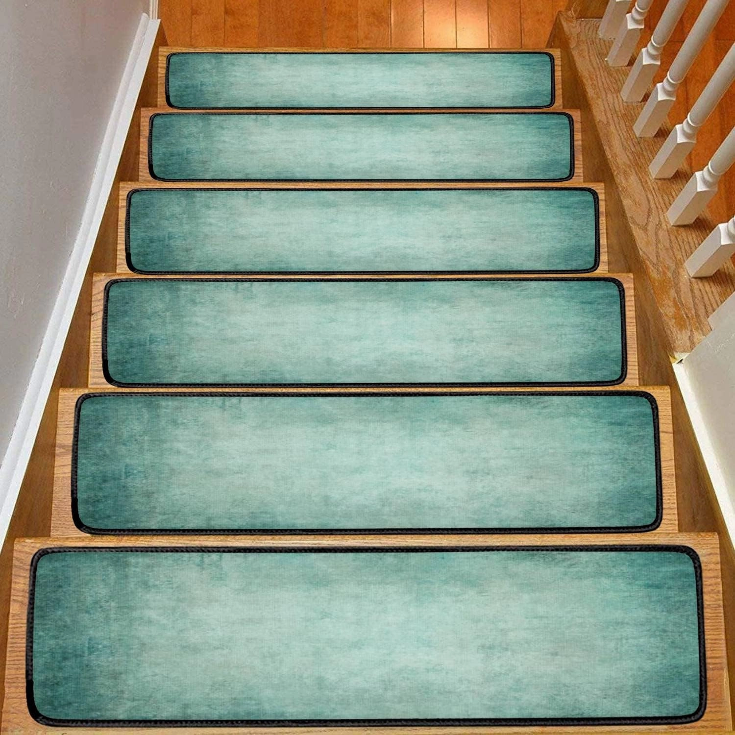 Stair Treads Carpet Set of 13 Antique Vintage Grunge Canvas Texture Non-Slip Self-Adhesive Safety Rug Stair Mats Step Runner Indoor Wooden Steps for Kids Dogs 30"x8"
