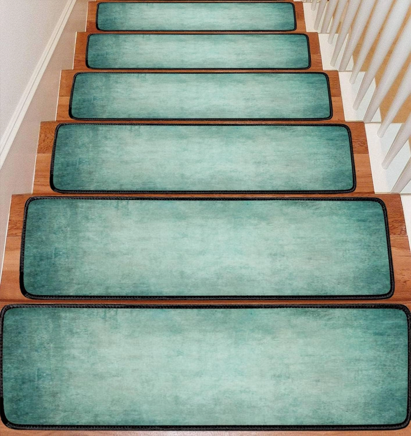 Stair Treads Carpet Set of 13 Antique Vintage Grunge Canvas Texture Non-Slip Self-Adhesive Safety Rug Stair Mats Step Runner Indoor Wooden Steps for Kids Dogs 30"x8"