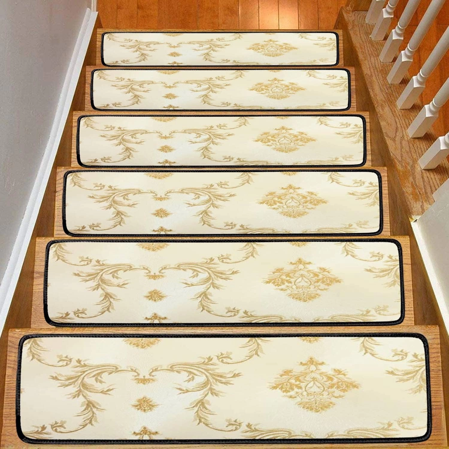 Stair Treads Carpet Set of 13 XXL Non-Slip Self-Adhesive Safety Rug Stair Mats Step Runner Indoor Wooden Steps for Kids Dogs 30"x8"