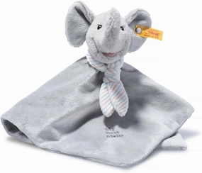 Steiff My First Soft Cuddly Friends Ellie Elephant Security Blanket, 10" Plush Toy