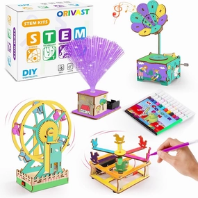 STEM Science Kits for Kids Ages 8-12, Wood Craft Electonic Model Kits for Boys Girls 7-11, DIY STEM Projects Engineering Building Puzzle Toys for 9 10 12 14 Years Old