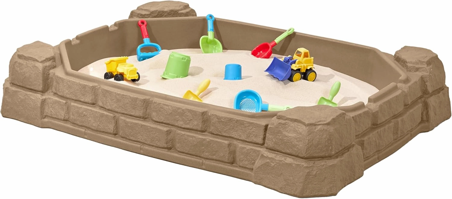 Step2 Natural Playful Sandbox, Kids Activity Sensory Table, Summer Outdoor Toys, Lid Included, For Toddlers 1  Years Old