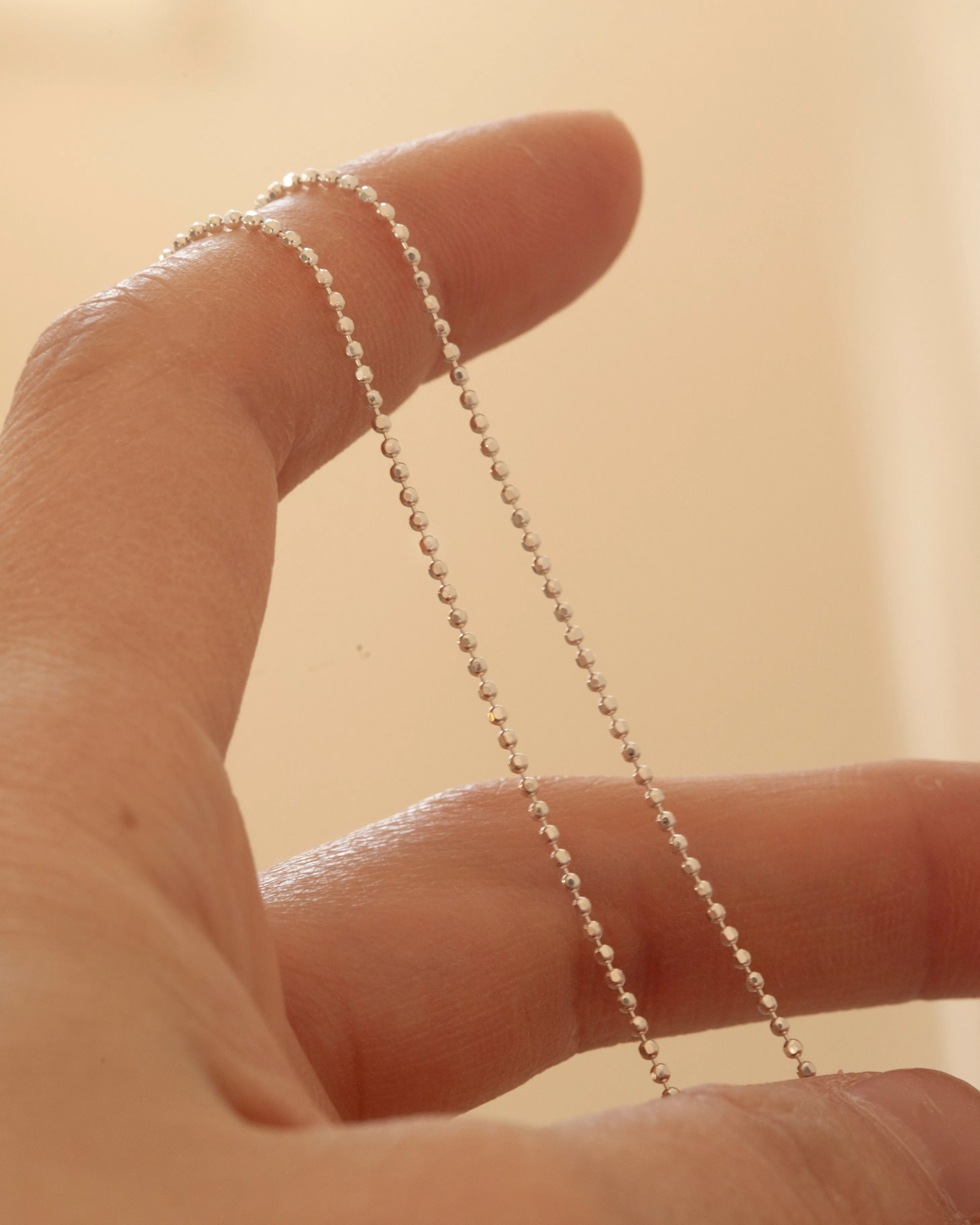Sterling silver Sparkle Ball Chain Necklace