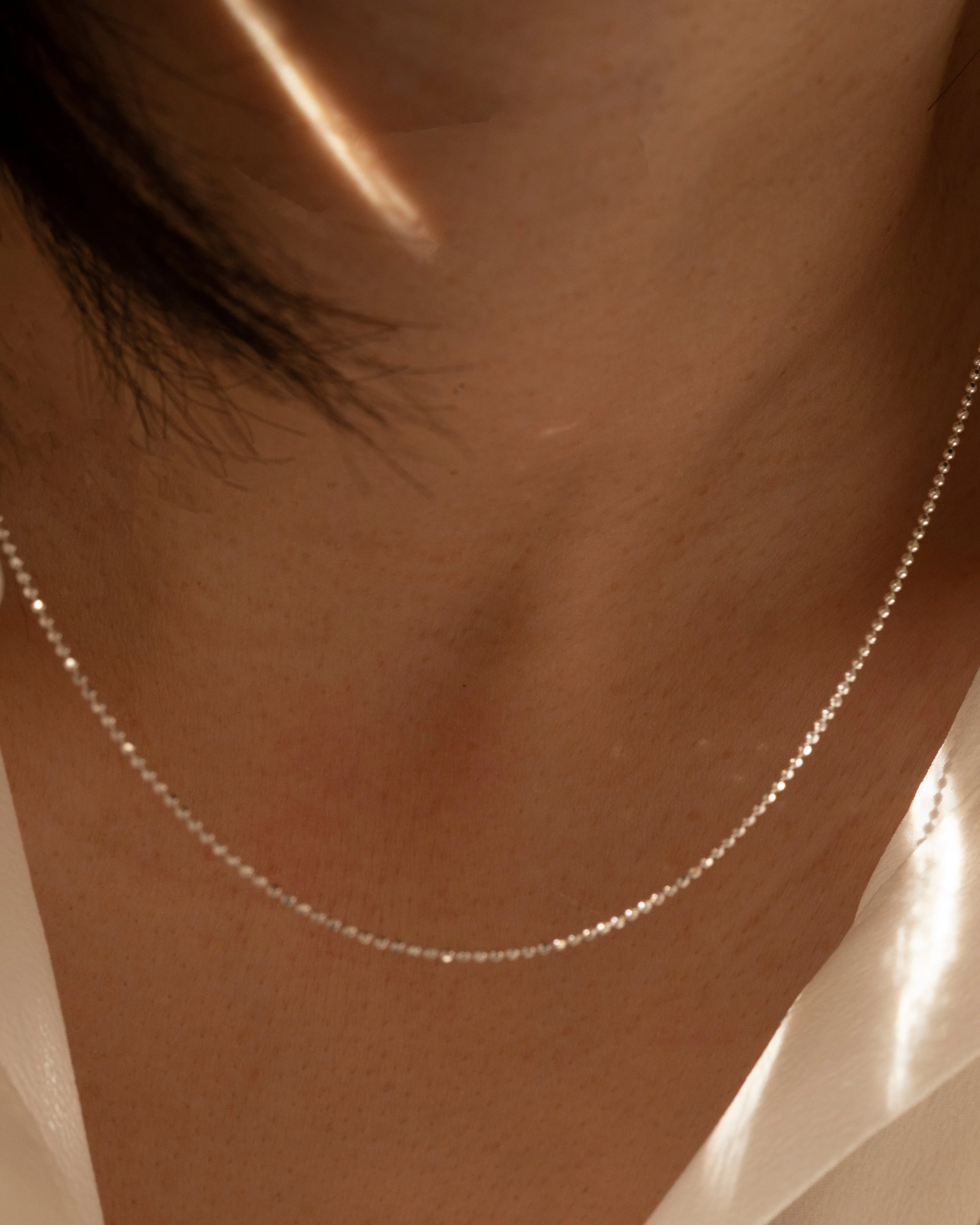 Sterling silver Sparkle Ball Chain Necklace