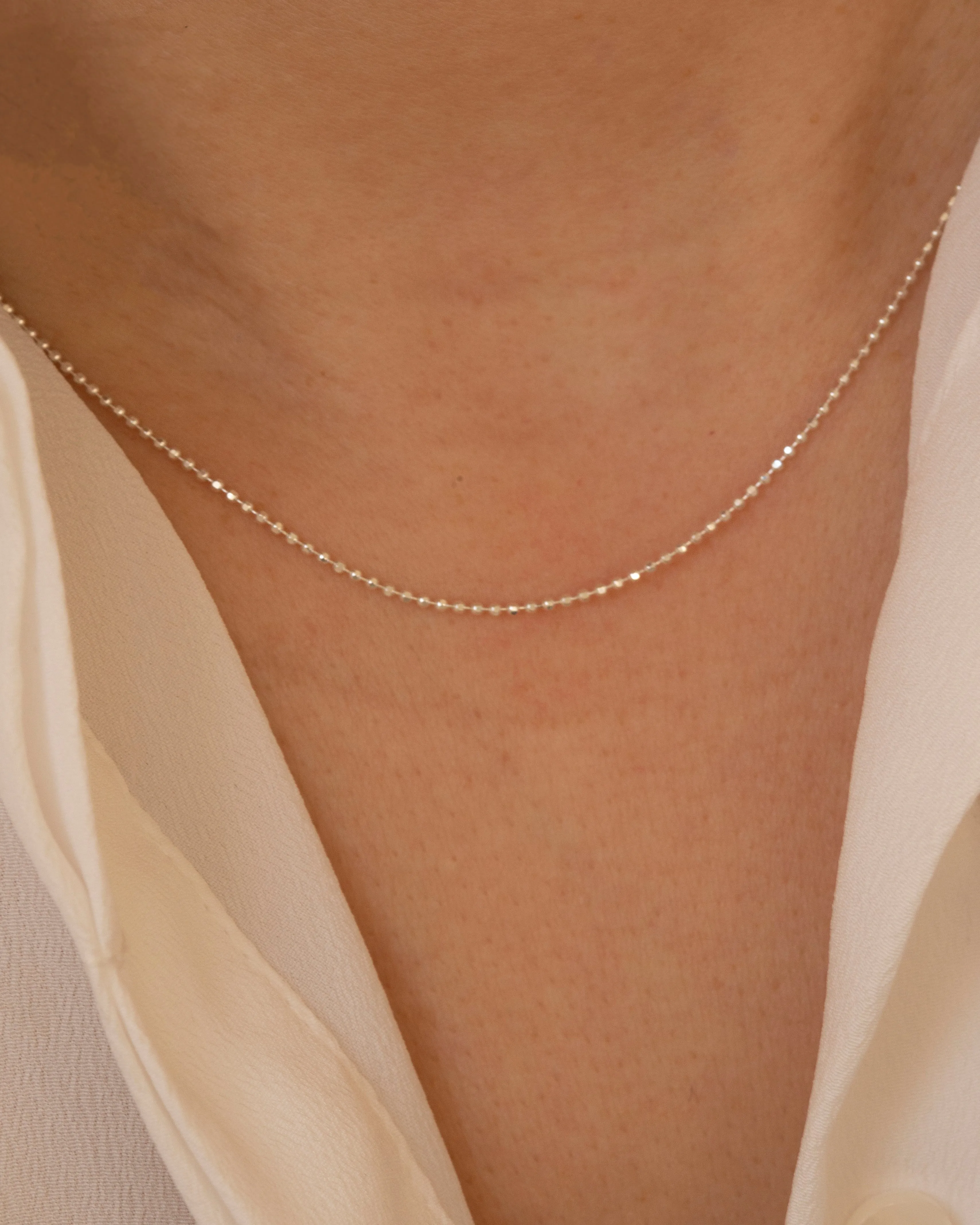 Sterling silver Sparkle Ball Chain Necklace