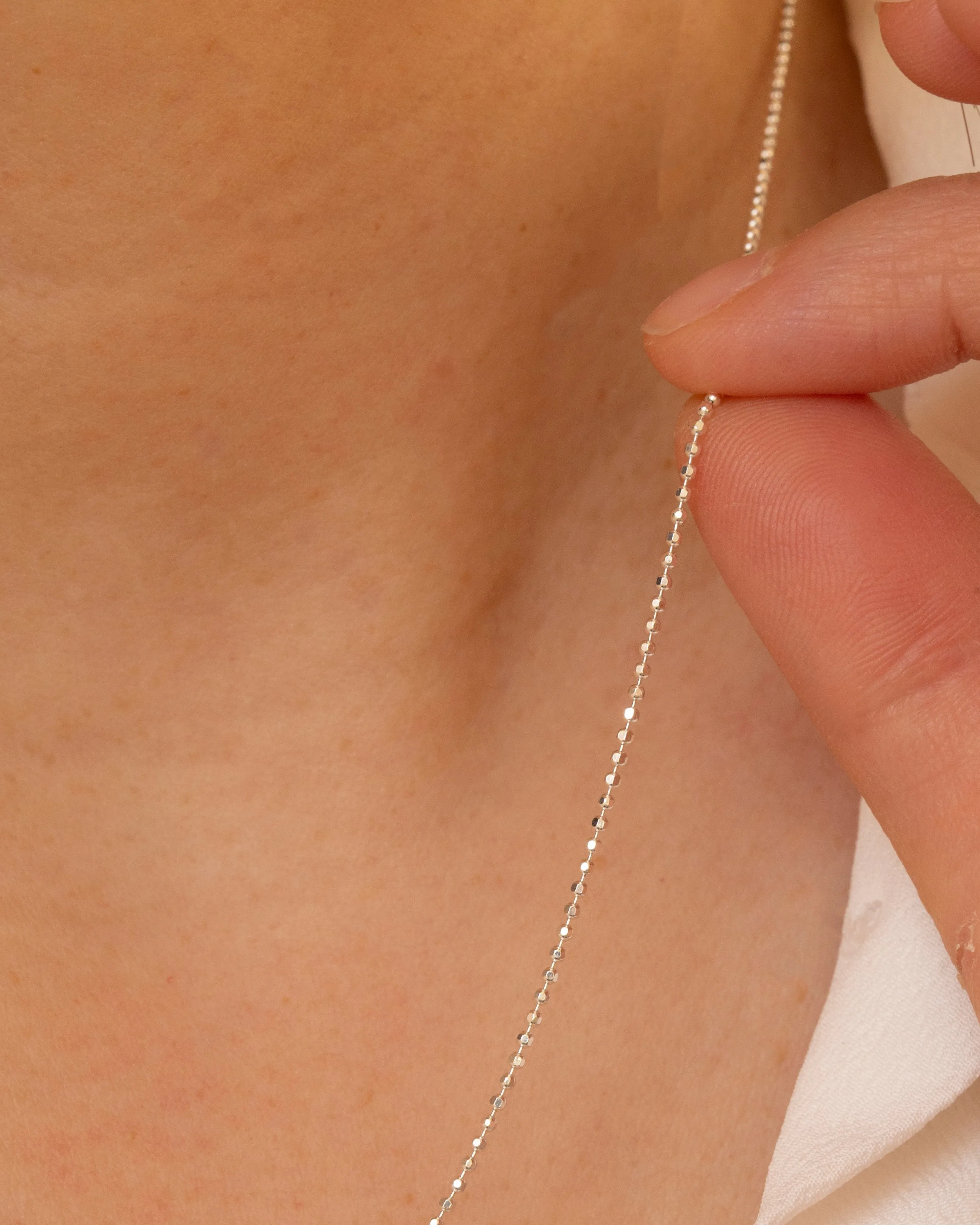 Sterling silver Sparkle Ball Chain Necklace
