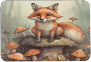 Stone Bath Mat,Fox in The Woods Printed Diatomaceous Earth Bath Mat, Non-Slip Super Absorbent Quick Drying Bathroom Floor Mat,for Bathroom Floor Shower Rug
