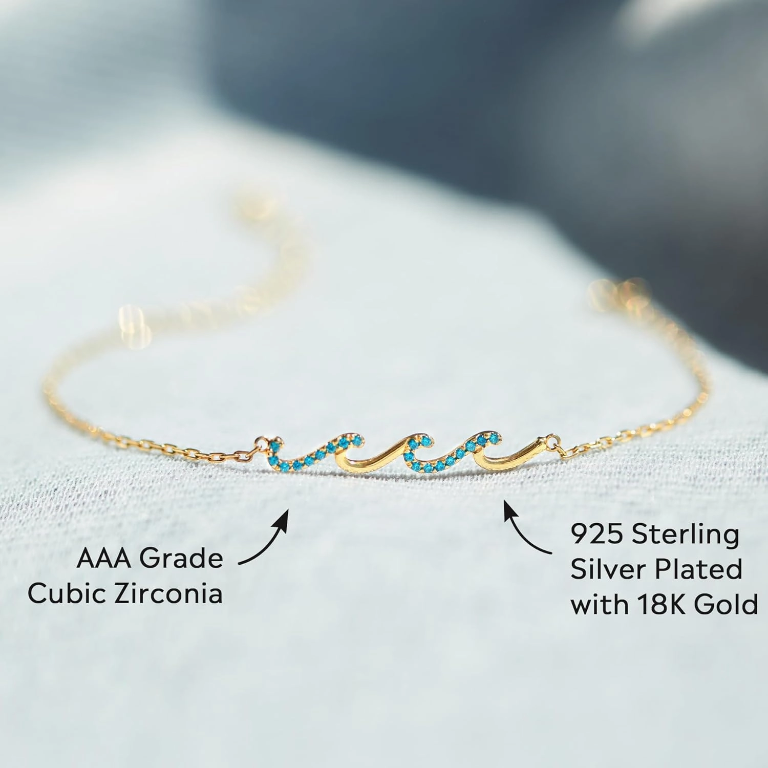 STORYJEWELLERY Wave Bracelet, Birthday Gifts for Women, 30th 40th 50th 60th 70th Birthday Gifts For Women, Jewelry Present for Mom Daughter Sister and Female Friend