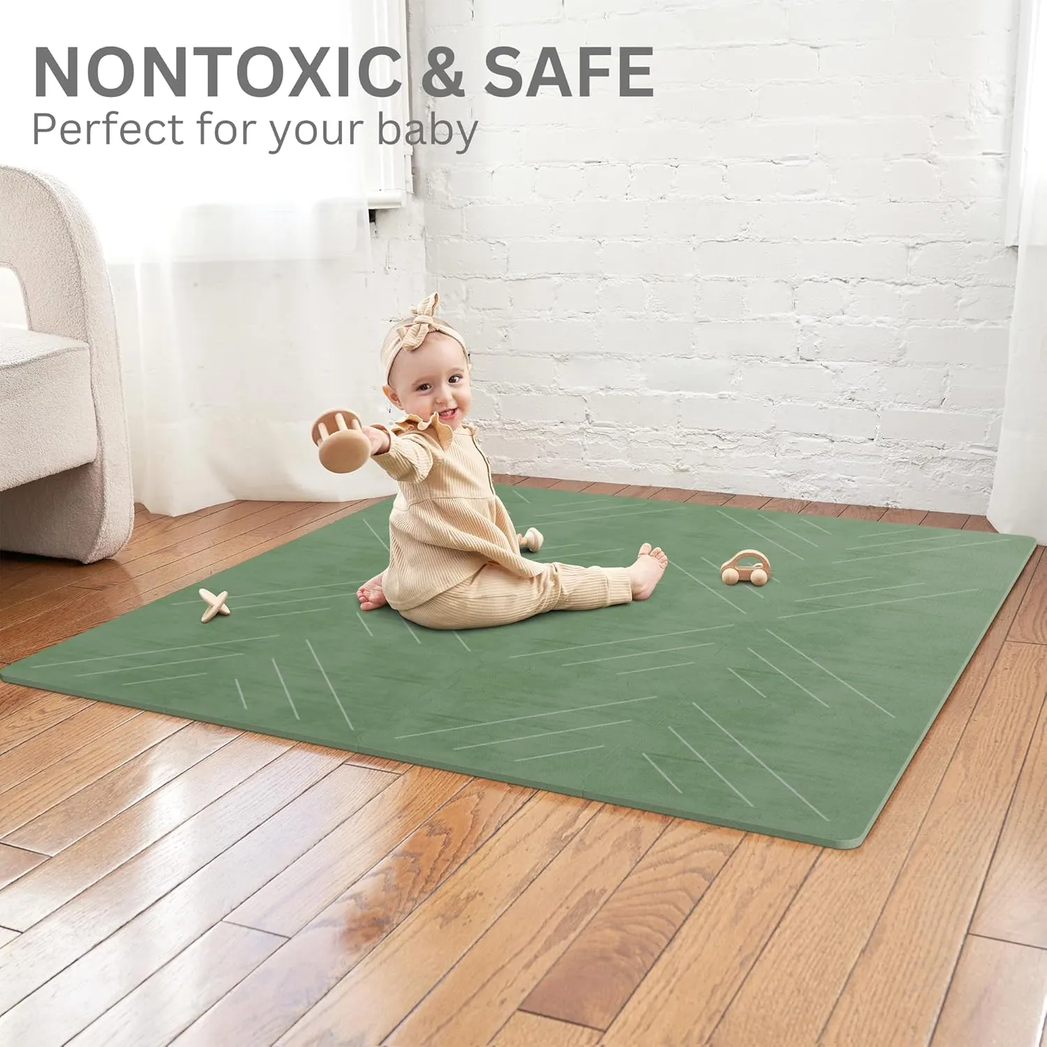 Stylish Foam Baby Play Mat for Your Girl or Boy - Soft Interlocking Puzzle Floor Mat Creates A Safe Play Area for Little Ones - A Beautiful Playmat That Fits Nicely Into Any Playroom