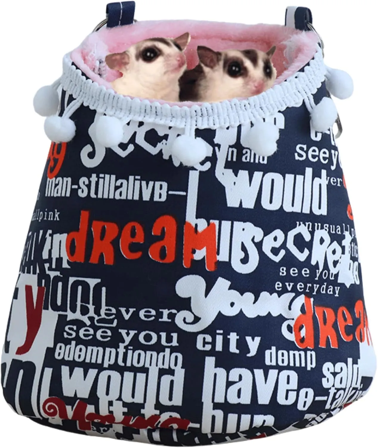 Sugar Glider Pouch for Cage, Sleeping Pouch Bag Warm Nest Bed for Sugar Glider Cage Accessories and Toys, Small Animals Cage Sleep Bag, Sack Swing Hanging Bed (Blue)
