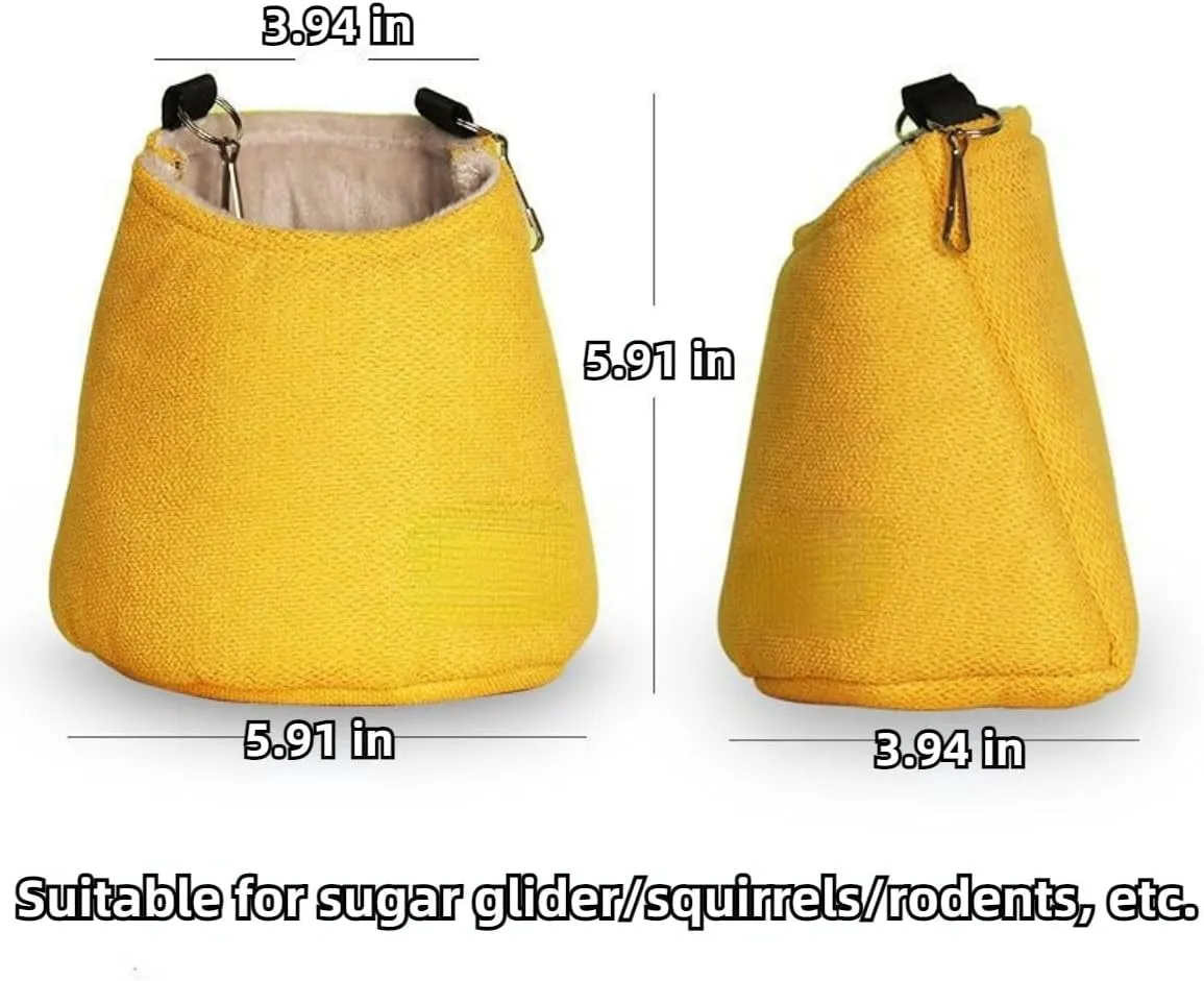Sugar Glider Pouch for Cage, Sleeping Pouch Bag Warm Nest Bed for Sugar Glider Cage Accessories and Toys, Small Animals Cage Sleep Bag, Sack Swing Hanging Bed (Blue)