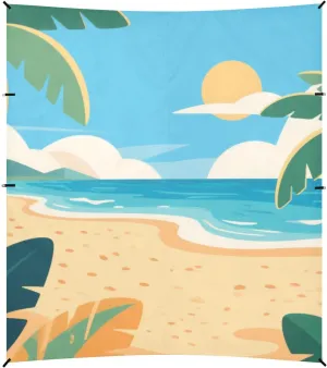 Summer Beach Beach Canopy UPF50  Waterproof Portable Sunshade with Sandbags, Sand Shovel, Poles for Camping, Picnics, Backyard & Fishing