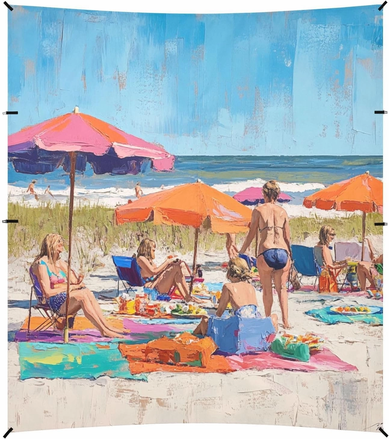 Summer Beach Beach Cabana UPF50 Waterproof Portable Sunshade with Sand Shovel for Camping, Picnics, Backyard & Fishing