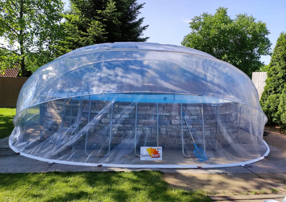 SunnyTent Pool Dome Oval size L 24.6×17.7 ft.