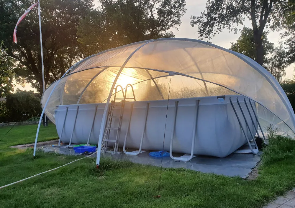 SunnyTent Pool Dome Oval size L 24.6×17.7 ft.