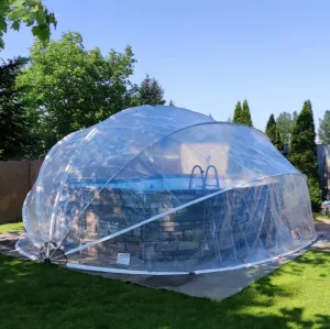 SunnyTent Pool Dome Oval size L 24.6×17.7 ft.