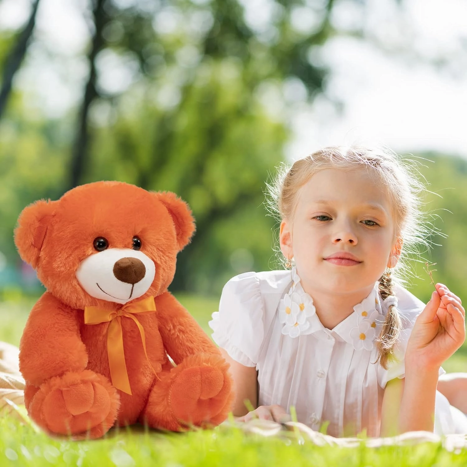 Super Color Teddy Bear Stuffed Animals Plush Toy for Children Girlfriend Family Congratulations Baby Shower Birthday Orange 14 inch