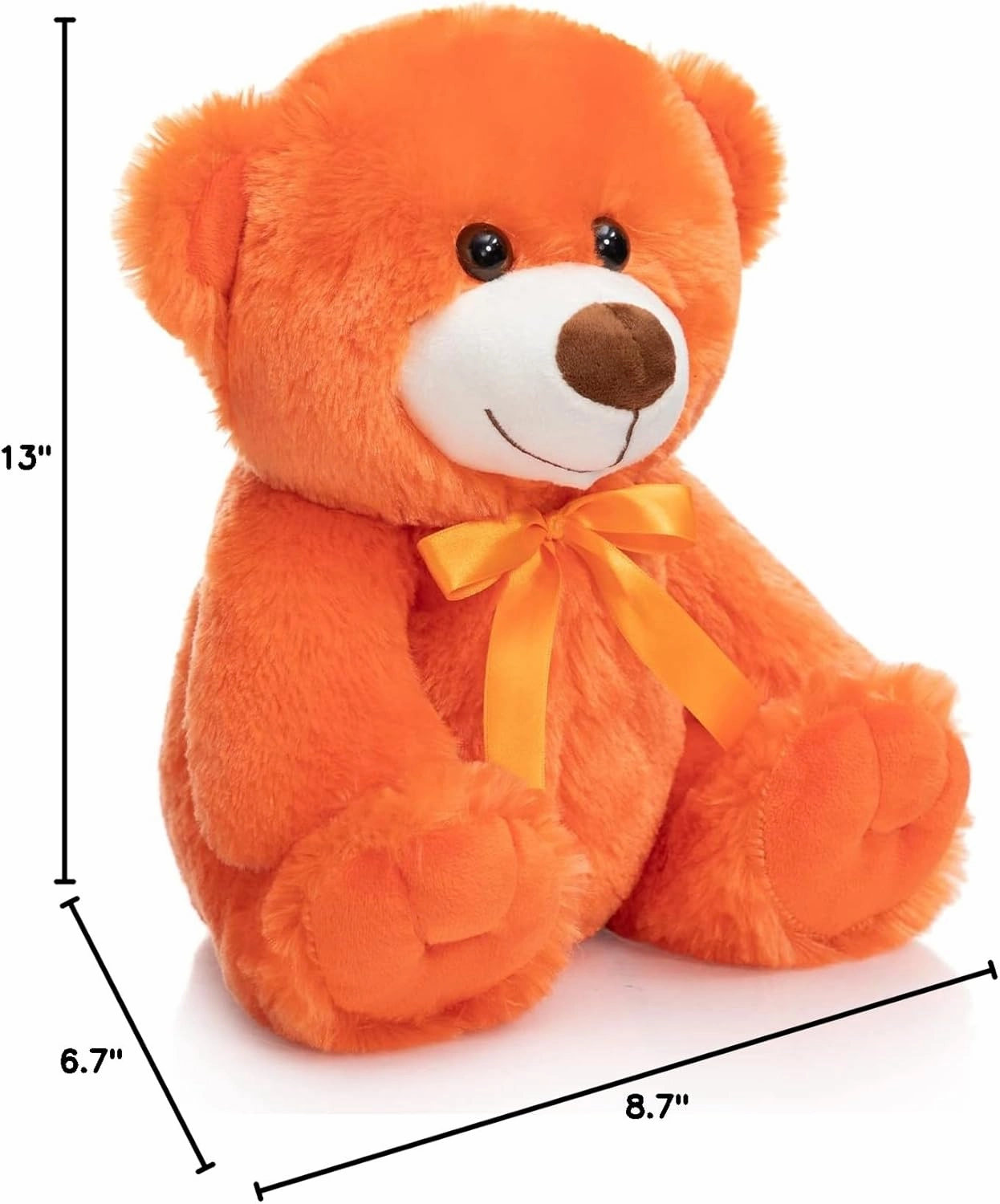 Super Color Teddy Bear Stuffed Animals Plush Toy for Children Girlfriend Family Congratulations Baby Shower Birthday Orange 14 inch