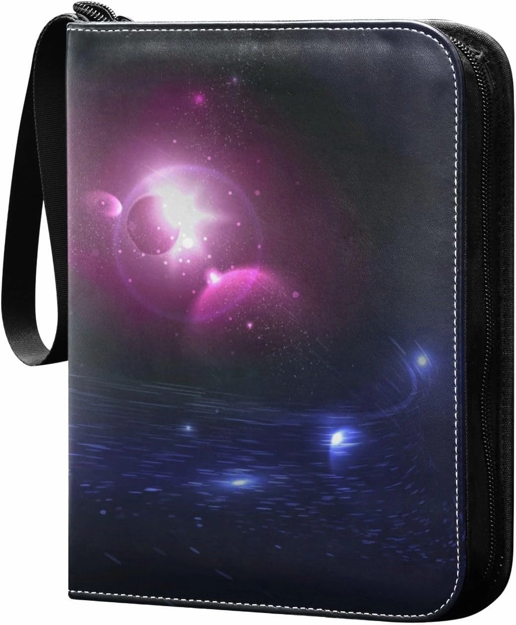 susiyo Card Binder Colorful Nebula in Space Print Trading Football Collectible Card Albums 400 Pockets
