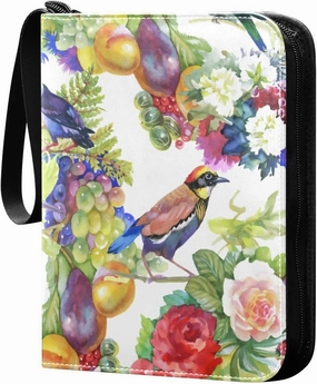 susiyo Colorful Birds and Flowers Card Binder 400 Pockets Cute Trading Football Collectible Card Albums